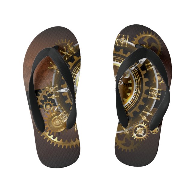 Steampunk clock kinderbadesandalen (Fußbett)