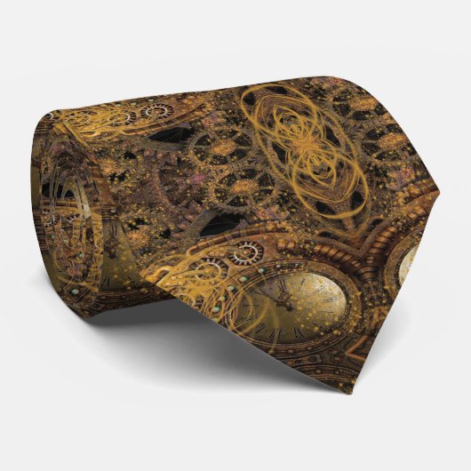 Steampunk Clock Krawatte (Gerollt)