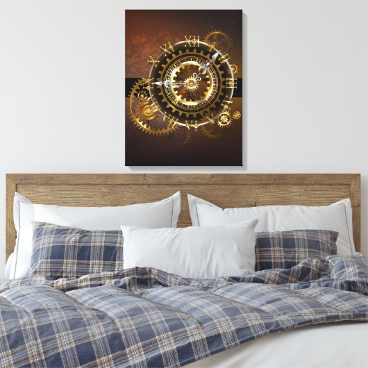 Steampunk clock leinwanddruck (Insitu (Schlafzimmer))