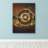Steampunk clock leinwanddruck (Insitu (Holzboden))