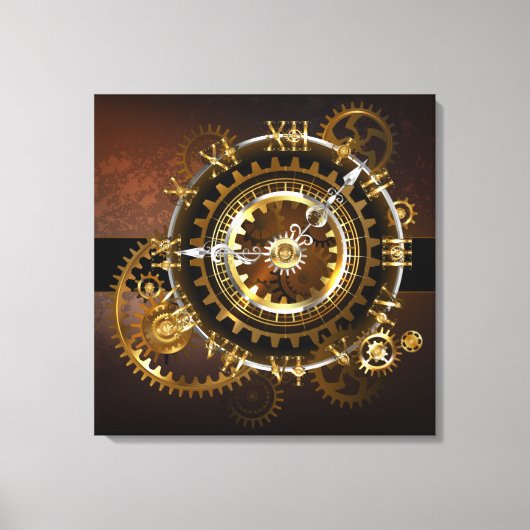 Steampunk clock leinwanddruck (Vorderseite)