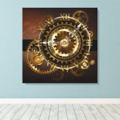 Steampunk clock leinwanddruck (Insitu (Holzboden))