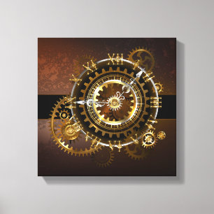 Steampunk clock leinwanddruck