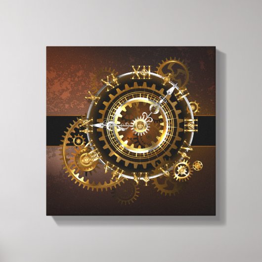 Steampunk clock leinwanddruck (Vorderseite)