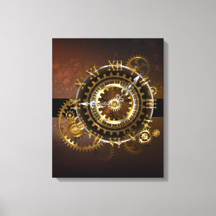 Steampunk clock leinwanddruck
