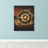 Steampunk clock leinwanddruck (Insitu (Holzboden))