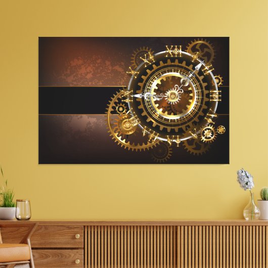 Steampunk clock leinwanddruck (Insitu (Wohnzimmer))