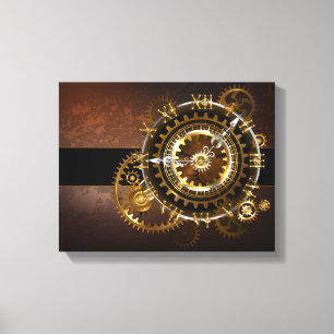 Steampunk clock leinwanddruck