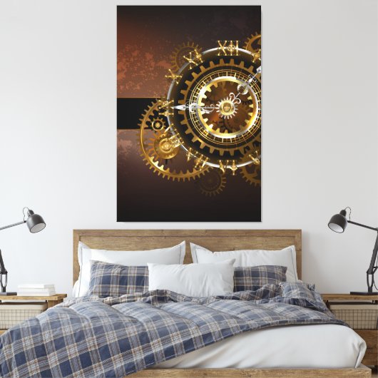 Steampunk clock leinwanddruck (Insitu (Schlafzimmer))