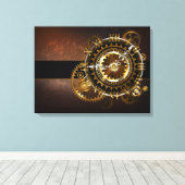Steampunk clock leinwanddruck (Insitu (Holzboden))