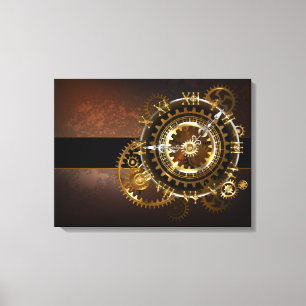 Steampunk clock leinwanddruck