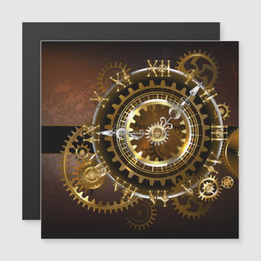 Steampunk clock magneteinladung (Vorne/Hinten)