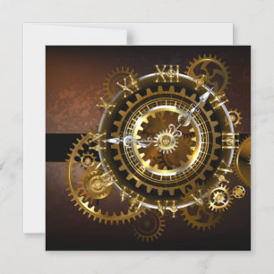 Steampunk clock magneteinladung