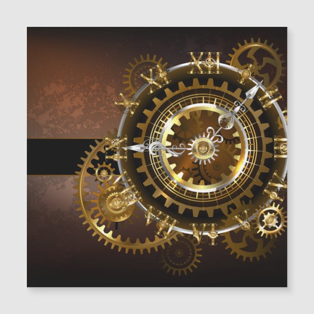 Steampunk clock magnetkarte (Vorderseite)