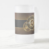 Steampunk clock mattglas bierglas (VorderseiteRechts)