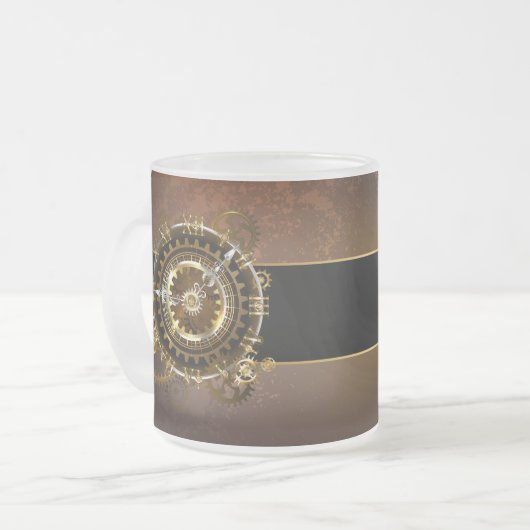 Steampunk clock mattglastasse (Vorderseite Links)