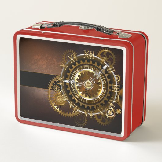 Steampunk clock metall brotdose (Rückseite)