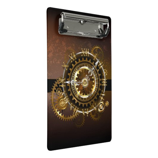 Steampunk clock mini klemmbrett (Schrägansicht)