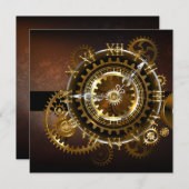 Steampunk clock mitteilungskarte (Vorne/Hinten)