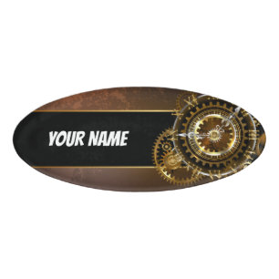 Steampunk clock namenschild