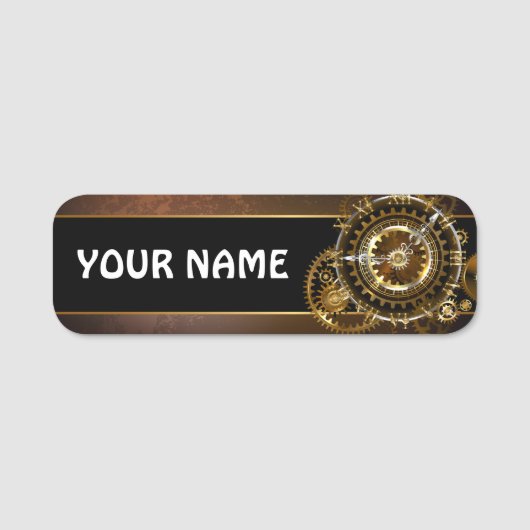 Steampunk clock namensschild (Vorderseite)