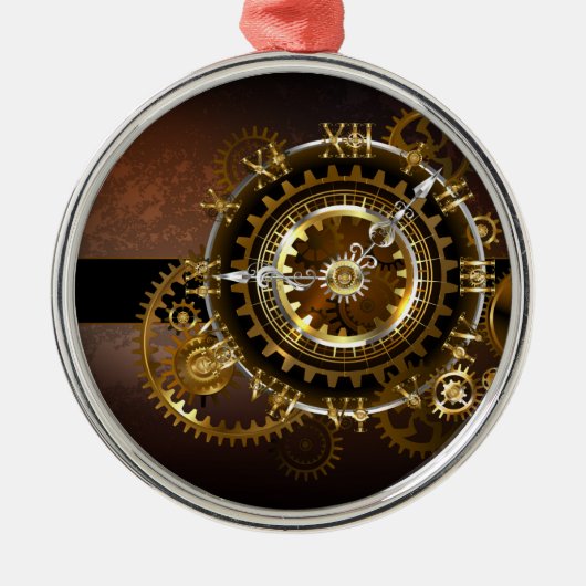Steampunk clock ornament aus metall (Vorne)