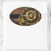 Steampunk clock ovaler aufkleber (Tasche)