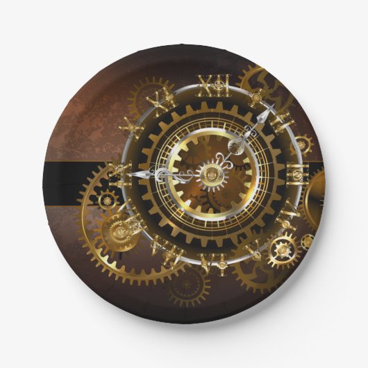 Steampunk clock pappteller (Vorderseite)