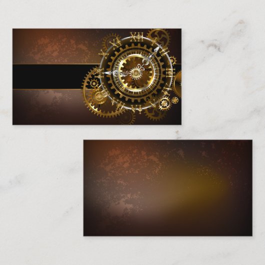 Steampunk clock platzkarte (Vorne/Hinten)