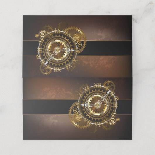 Steampunk clock platzkarte (Außenseite Aufgefaltet)