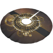 Steampunk clock polyester weihnachtsbaumdecke (Schrägansicht)