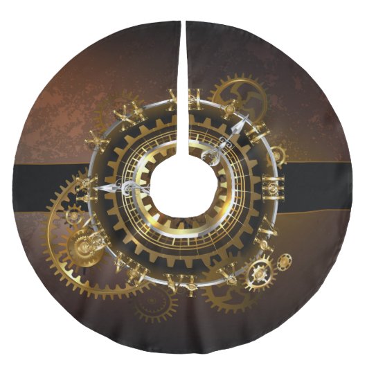 Steampunk clock polyester weihnachtsbaumdecke (Vorderseite)