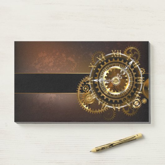 Steampunk clock post-it klebezettel (Auf Schreibtisch)