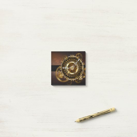 Steampunk clock post-it klebezettel (Auf Schreibtisch)