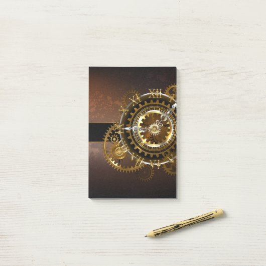Steampunk clock post-it klebezettel (Auf Schreibtisch)