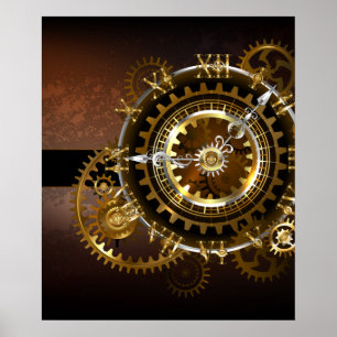Steampunk clock poster