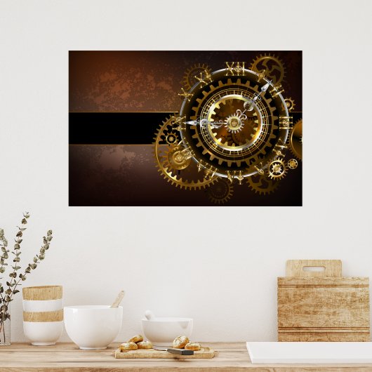 Steampunk clock poster (Küche)