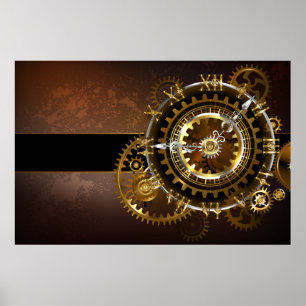 Steampunk clock poster