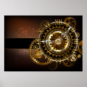 Steampunk clock poster