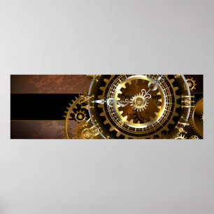 Steampunk clock poster