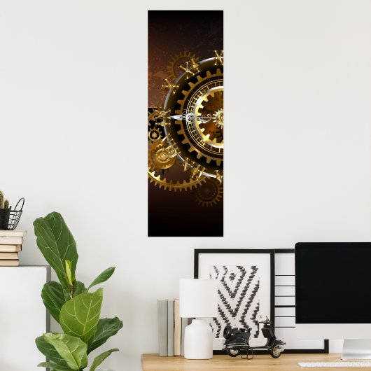 Steampunk clock poster (Heimbüro)