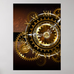 Steampunk clock poster