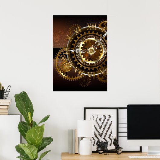 Steampunk clock poster (Heimbüro)