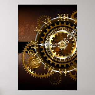 Steampunk clock poster
