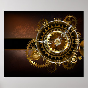 Steampunk clock poster