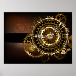 Steampunk clock poster