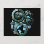 Steampunk Clock Postkarte (Vorderseite)