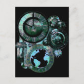Steampunk Clock Postkarte (Vorderseite)