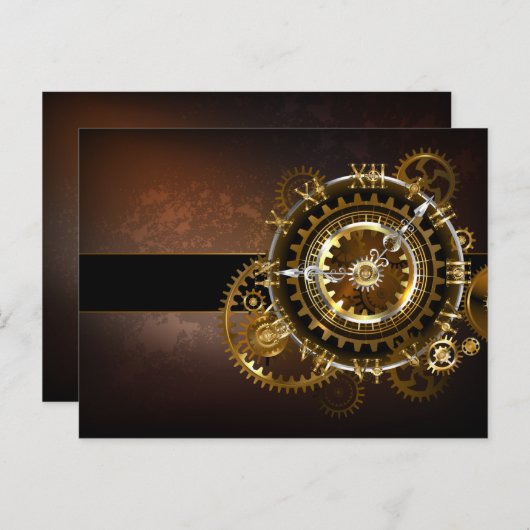 Steampunk clock postkarte (Vorne/Hinten)