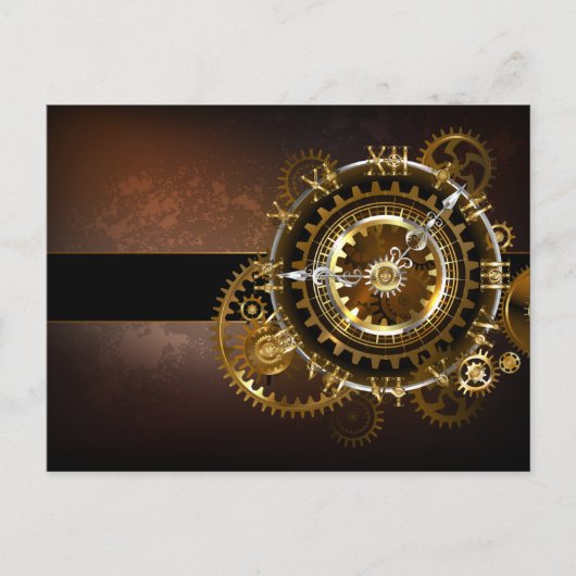 Steampunk clock postkarte (Vorderseite)